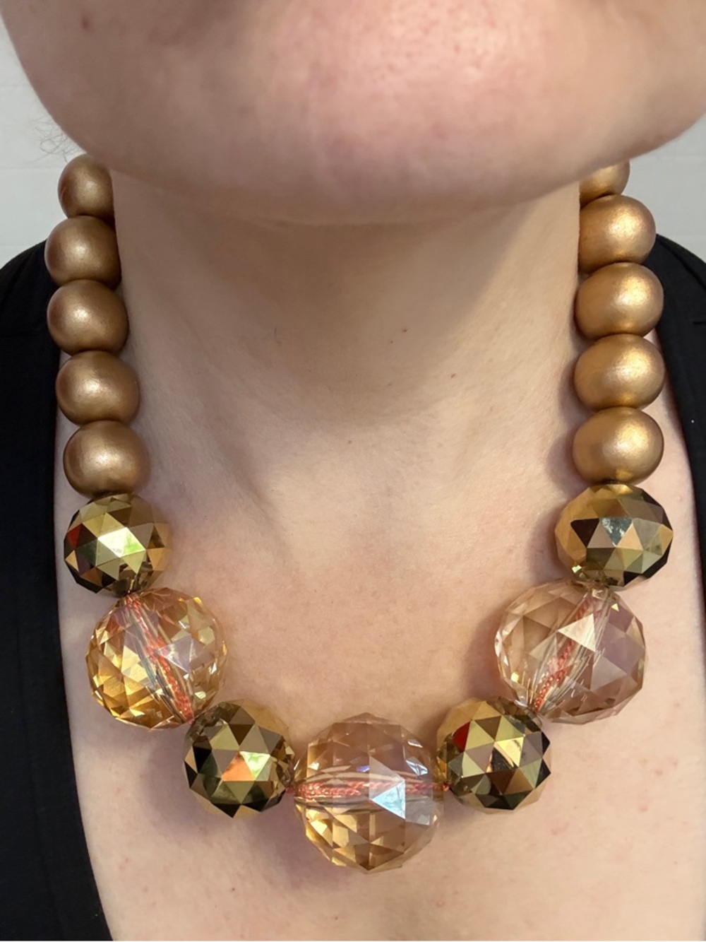 Hand-Crafted Gold Chunky Statement Necklace